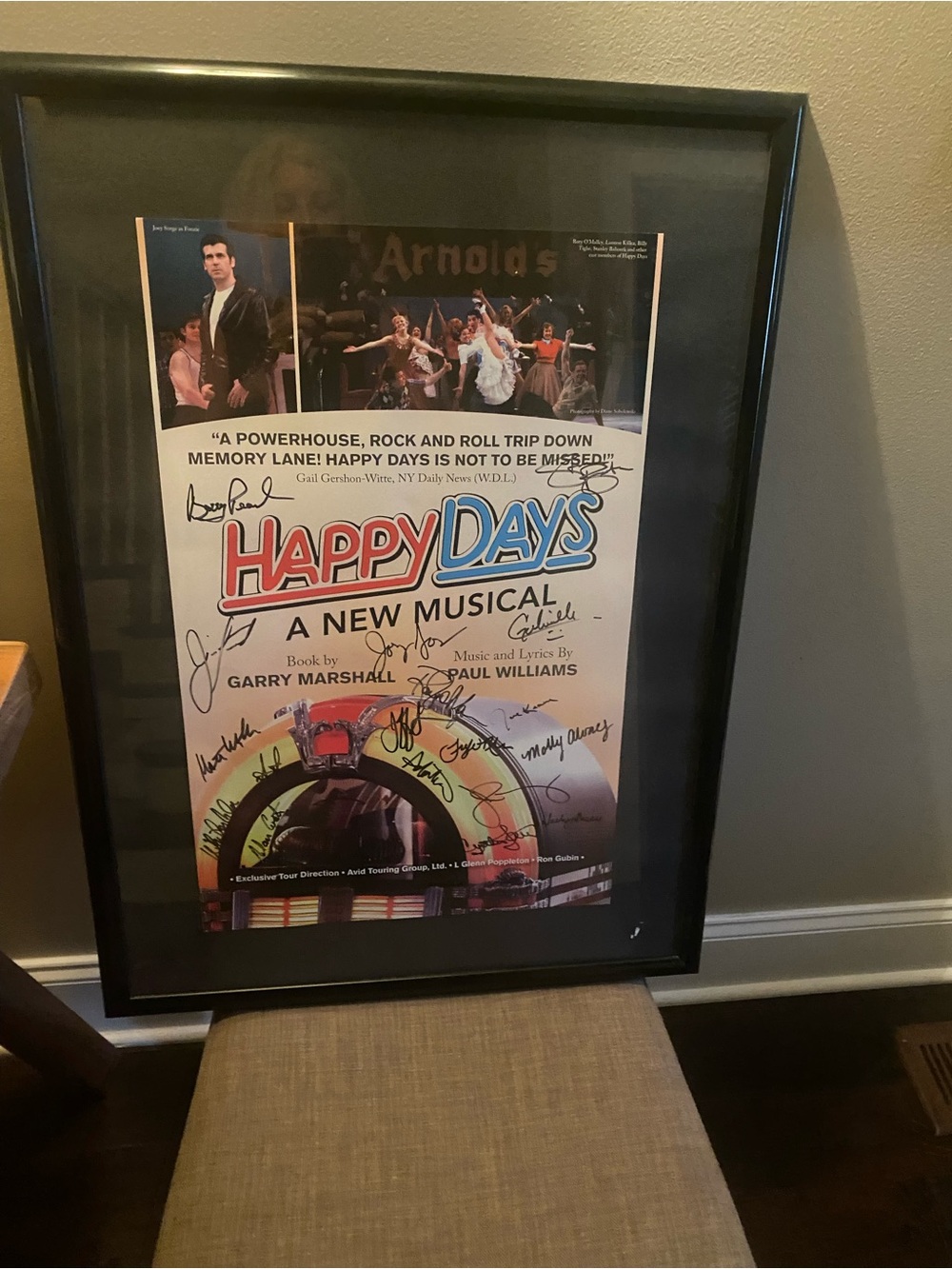 Happy Days Musical Poster Framed - Colorful Signed Art